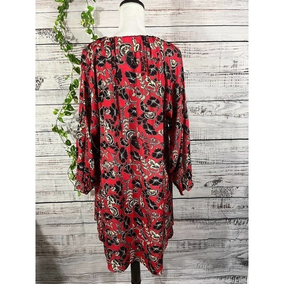 Masai Copenhagen Dress Small Medium Red Blue Floral Lagenlook Wedding Church - Picture 12 of 13